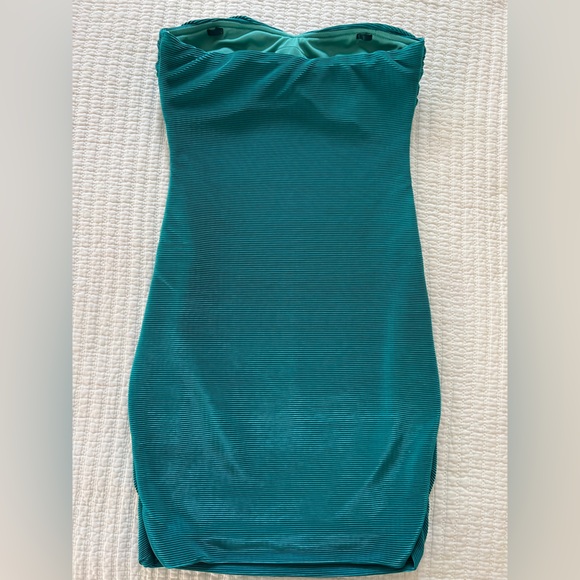 Arden B Teal Strapless Dress - Picture 3 of 5